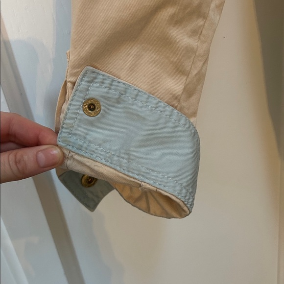 Anthropologie Retro Catelyn Colorblock Utility Anorak Jacket Cream and Blue| XXS - Picture 13 of 16